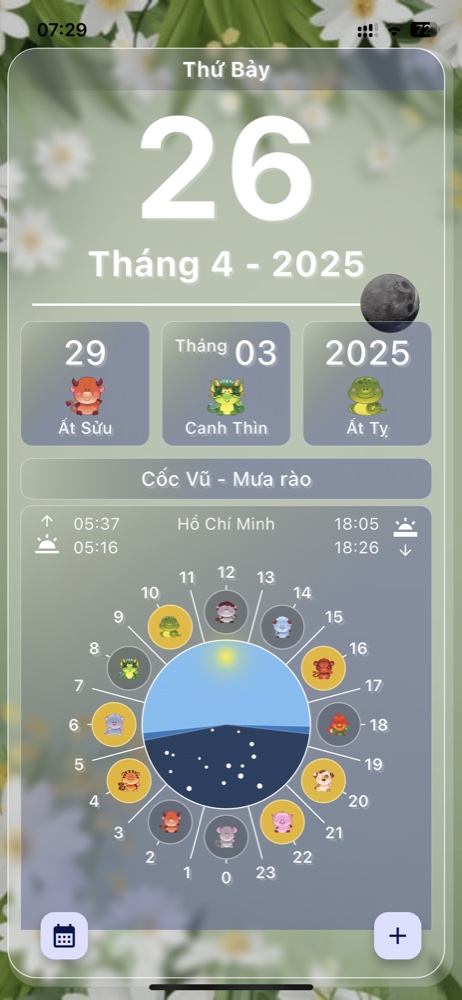 vLunar Daily Zodiac Hours