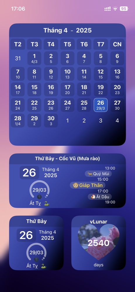 vLunar Homescreen Widgets